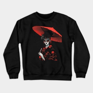 Geisha | Grim Reaper Geisha Skull | Cool Retro Japanese Aesthetic #15 Crewneck Sweatshirt